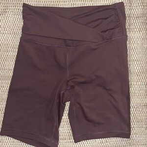 Purple High Waisted Biker Shorts (Large)
